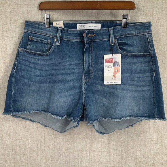 Signature by Levi Strauss & Co. Pants - Signature Levi Strauss High Rise Shorts Womens 16 Blue Cotton Simply Stretch NEW